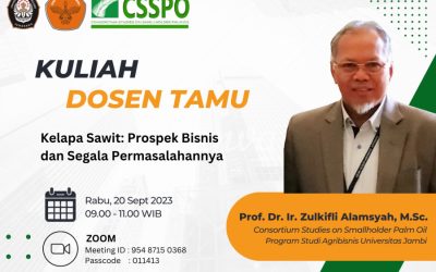Kuliah Dosen Tamu terkait dengan sistem agribisnis kelapa sawit di Indonesia